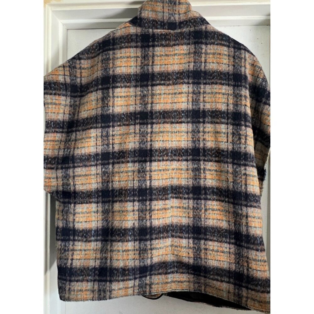 Anthropologie Andersen & Lauth Plaid Flannel Oversized Capelet Vest ALL OS - Picture 2 of 7
